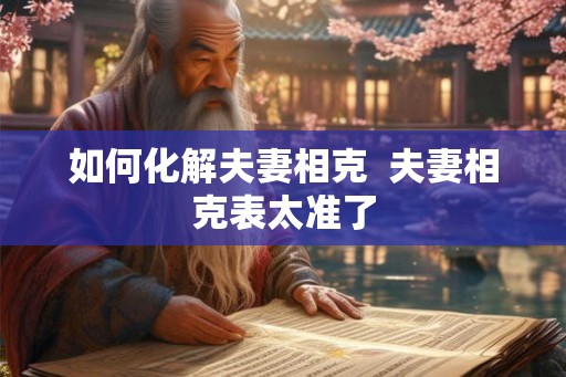 如何化解夫妻相克 夫妻相克表太准了 如何化解夫妻相克 夫妻相克表太准了