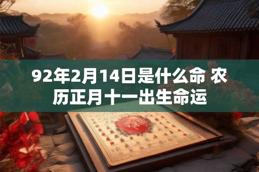92年2月14日是什么命 农历正月十一出生命运