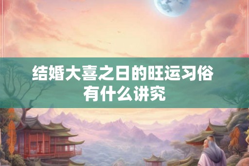 结婚大喜之日的旺运习俗 有什么讲究