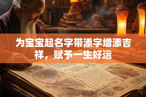为宝宝起名字带添字增添吉祥，赋予一生好运