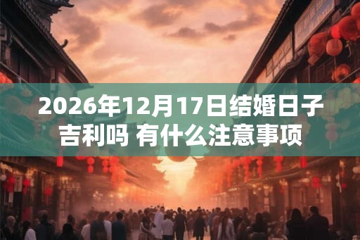 2026年12月17日结婚日子吉利吗 有什么注意事项