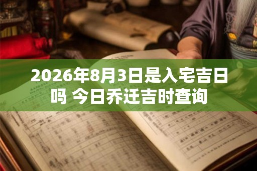 2026年8月3日是入宅吉日吗 今日乔迁吉时查询