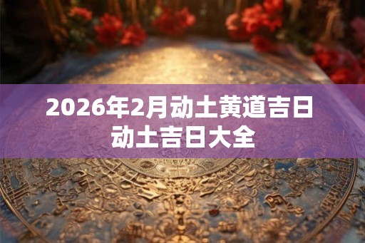 2026年2月动土黄道吉日 动土吉日大全 2026年2月动土黄道吉日 动土吉日大全