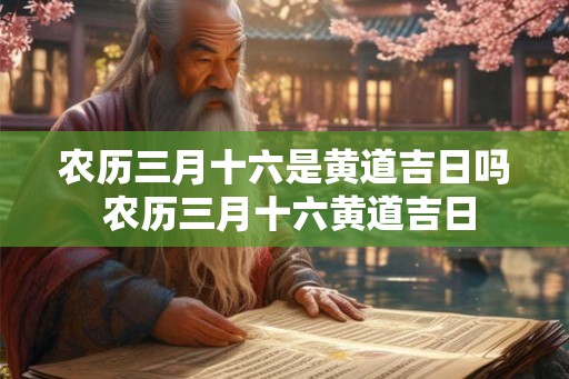农历三月十六是黄道吉日吗 农历三月十六黄道吉日