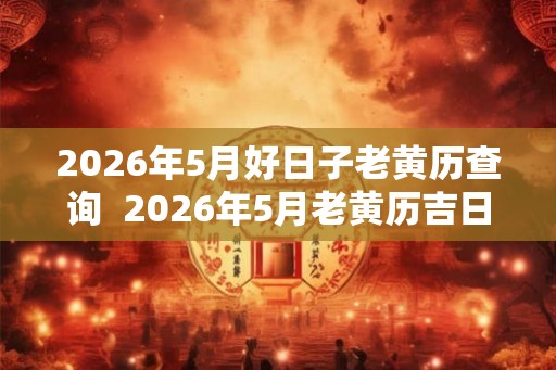 2026年5月好日子老黄历查询 2026年5月老黄历吉日 2026年5月好日子老黄历查询 2026年5月老黄历吉日