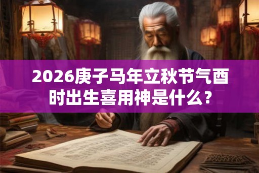 2026庚子马年立秋节气酉时出生喜用神是什么？