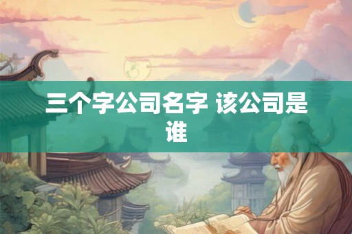 三个字公司名字 该公司是谁
