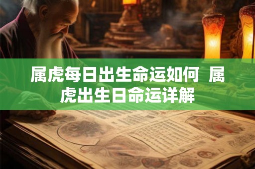 属虎每日出生命运如何  属虎出生日命运详解