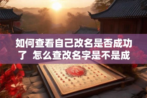 如何查看自己改名是否成功了  怎么查改名字是不是成功了