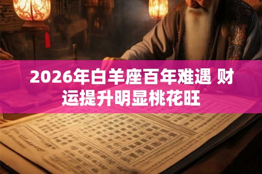 2026年白羊座百年难遇 财运提升明显桃花旺