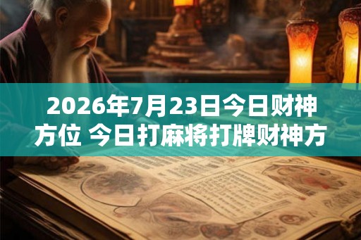 2026年7月23日今日财神方位 今日打麻将打牌财神方位