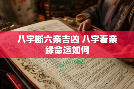 八字断六亲吉凶 八字看亲缘命运如何