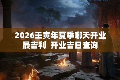 2026壬寅年夏季哪天开业最吉利  开业吉日查询