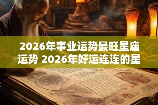 2026年事业运势最旺星座运势 2026年好运连连的星座女