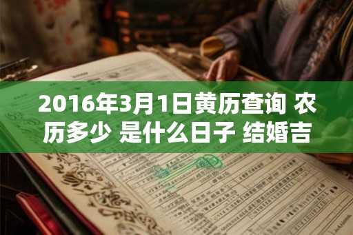 2016年3月1日黄历查询 农历多少 是什么日子 结婚吉时