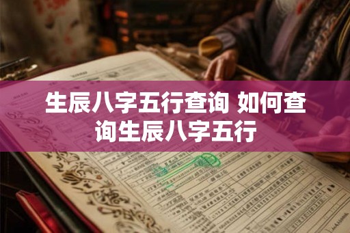 生辰八字五行查询 如何查询生辰八字五行