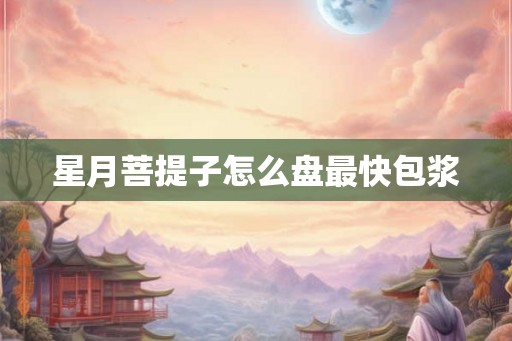 星月菩提子怎么盘最快包浆 星月菩提子怎么盘最快包浆