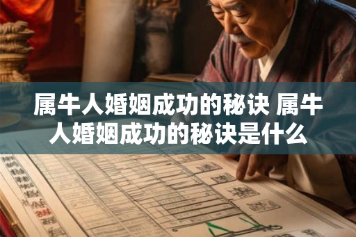 属牛人婚姻成功的秘诀 属牛人婚姻成功的秘诀是什么