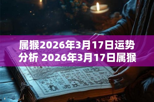 属猴2026年3月17日运势分析 2026年3月17日属猴人运势好吗