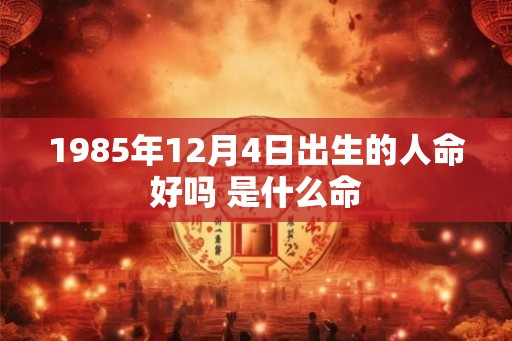 1985年12月4日出生的人命好吗 是什么命