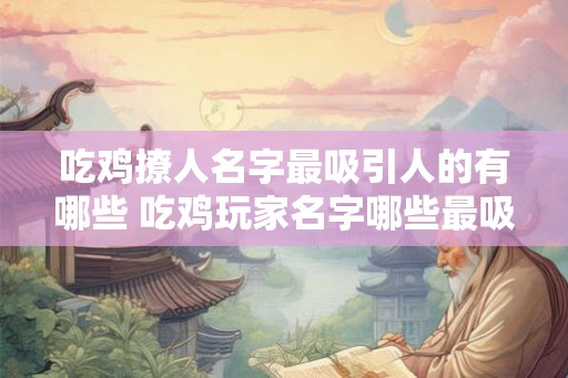 吃鸡撩人名字最吸引人的有哪些 吃鸡玩家名字哪些最吸睛