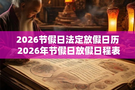 2026节假日法定放假日历 2026年节假日放假日程表
