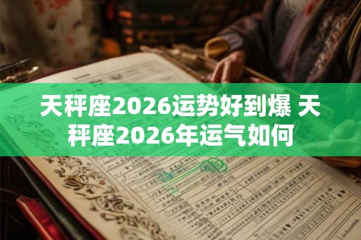 天秤座2026运势好到爆 天秤座2026年运气如何