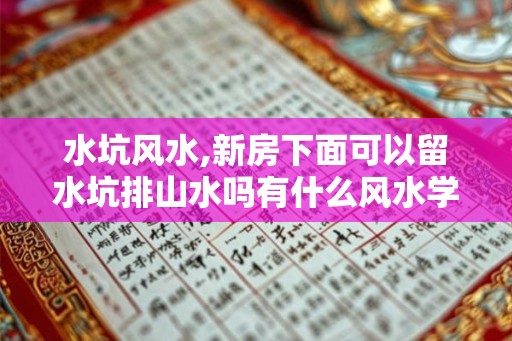 水坑风水,新房下面可以留水坑排山水吗有什么风水学吗