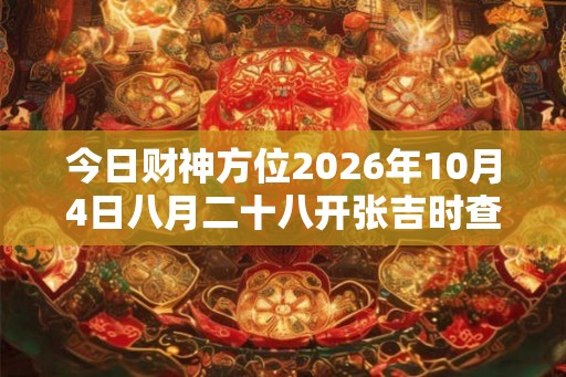 今日财神方位2026年10月4日八月二十八开张吉时查询
