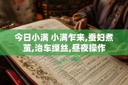 今日小满 小满乍来,蚕妇煮茧,治车缫丝,昼夜操作