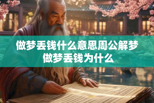 做梦丢钱什么意思周公解梦 做梦丢钱为什么