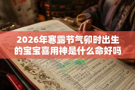 2026年寒露节气卯时出生的宝宝喜用神是什么命好吗？