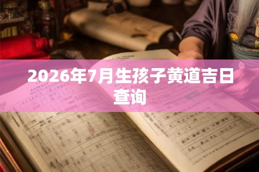 2026年7月生孩子黄道吉日查询