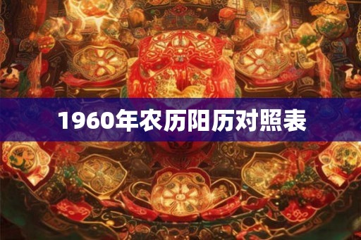 1960年农历阳历对照表