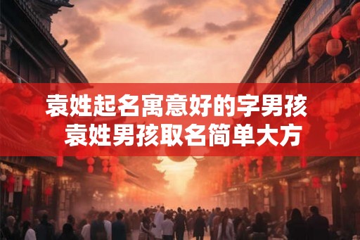 袁姓起名寓意好的字男孩  袁姓男孩取名简单大方