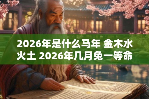 2026年是什么马年 金木水火土 2026年几月兔一等命
