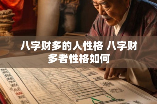 八字财多的人性格 八字财多者性格如何 八字财多的人性格 八字财多者性格如何