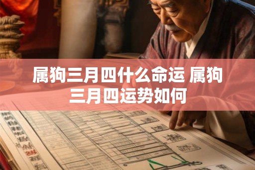 属狗三月四什么命运 属狗三月四运势如何