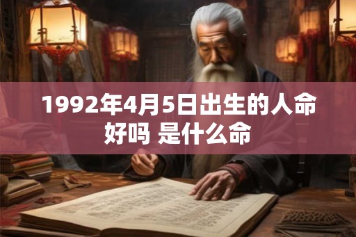 1992年4月5日出生的人命好吗 是什么命