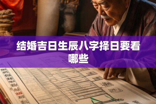 结婚吉日生辰八字择日要看哪些