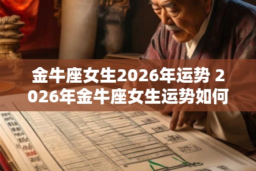 金牛座女生2026年运势 2026年金牛座女生运势如何