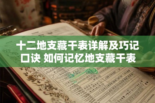 十二地支藏干表详解及巧记口诀 如何记忆地支藏干表 十二地支藏干表详解及巧记口诀 如何记忆地支藏干表