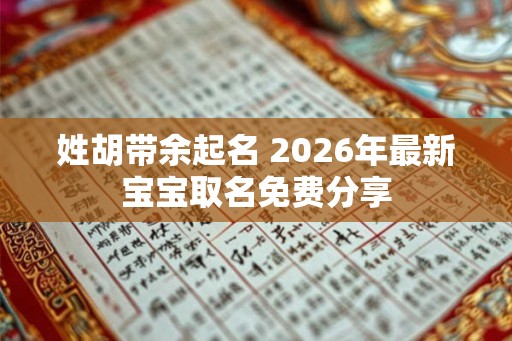 姓胡带余起名 2026年最新宝宝取名免费分享
