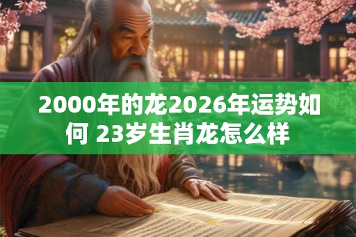 2000年的龙2026年运势如何 23岁生肖龙怎么样