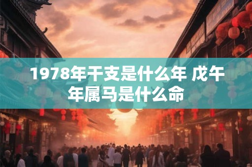 1978年干支是什么年 戊午年属马是什么命