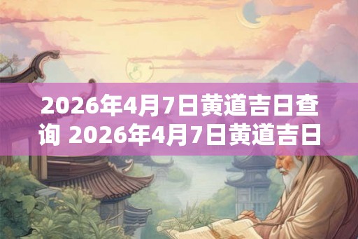2026年4月7日黄道吉日查询 2026年4月7日黄道吉日是什么