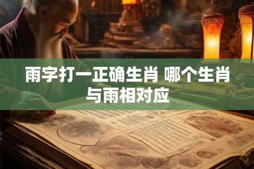 雨字打一正确生肖 哪个生肖与雨相对应