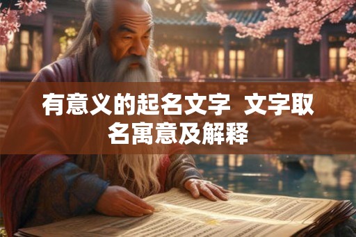 有意义的起名文字 文字取名寓意及解释 有意义的起名文字 文字取名寓意及解释
