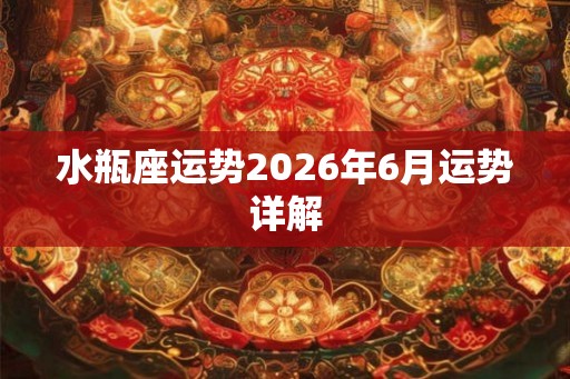 水瓶座运势2026年6月运势详解 水瓶座运势2026年6月运势详解
