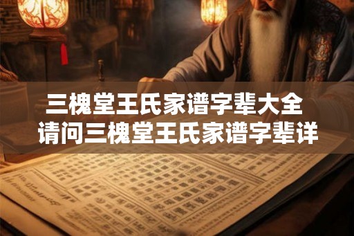 三槐堂王氏家谱字辈大全 请问三槐堂王氏家谱字辈详细资料在哪查找